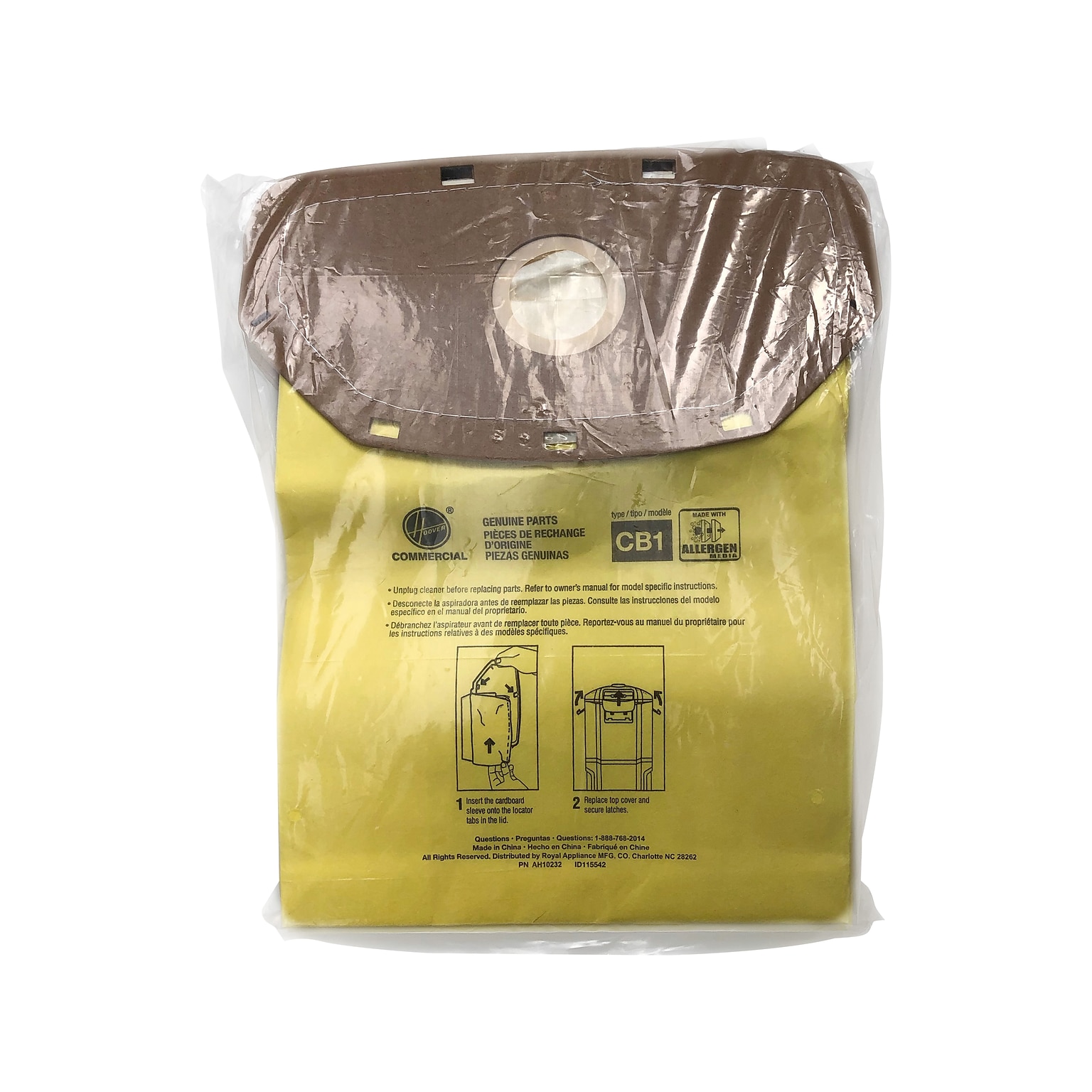 Hoover Vacuum Bag, Yellow, 10/Pack (AH10232)