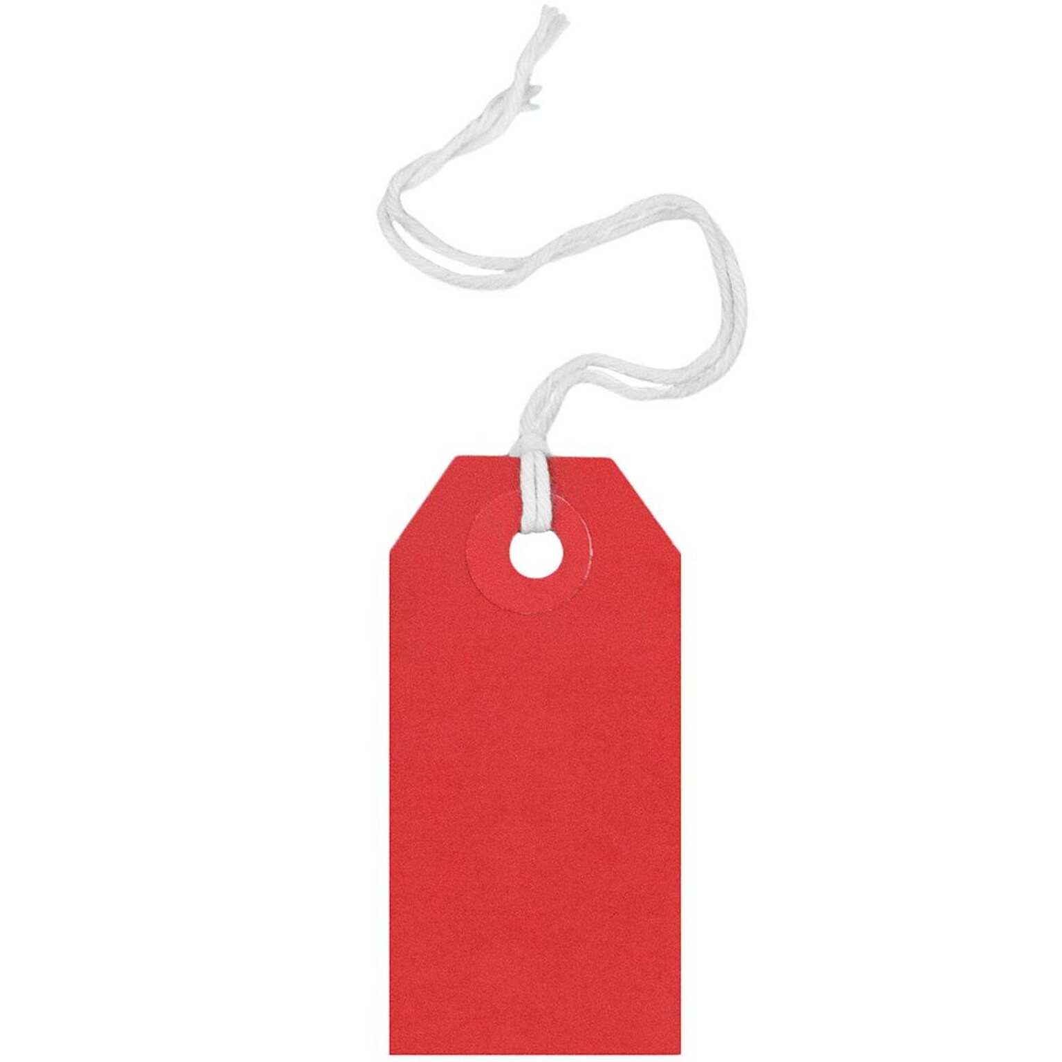 JAM PAPER Gift Tags with String, Tiny, 2 3/4 x 1 3/8, Red, 100/pack (91932847B)