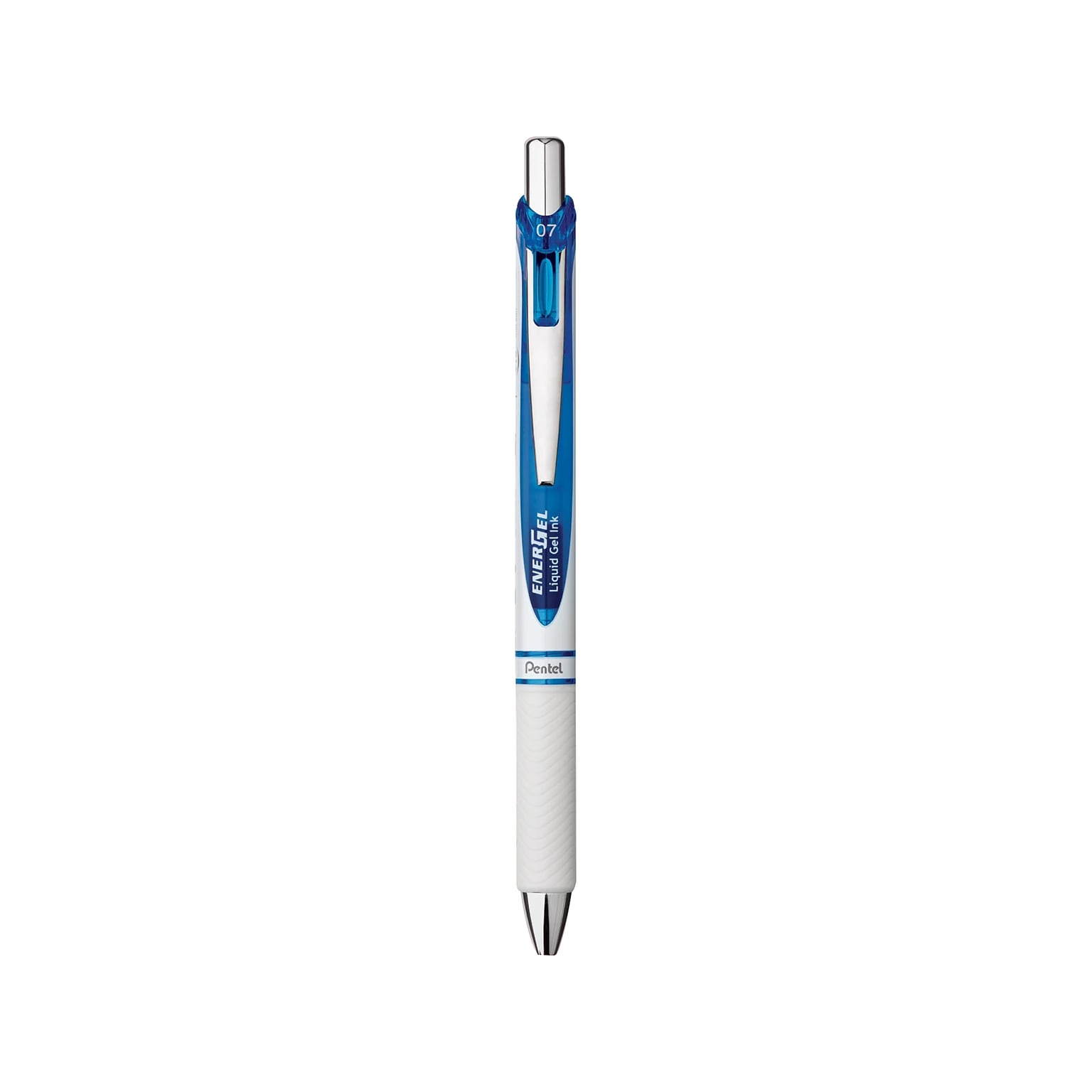 Pentel EnerGel Pearl Retractable Gel Pen, Medium Point, Blue Ink (PENBL77PWC)