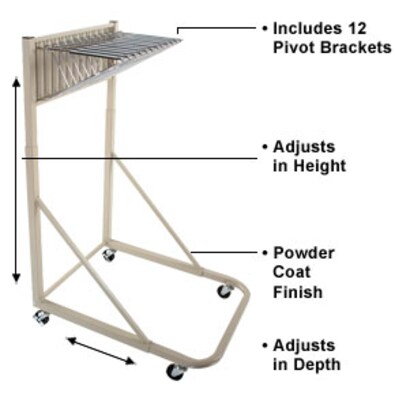 Vertical Blueprint Storage Drop Lift Wall Rack (Model DLWC