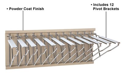 Brookside Design Heavy Duty Wall Rack with 12 Pivot Hangers, Sand Beige (WRWH)