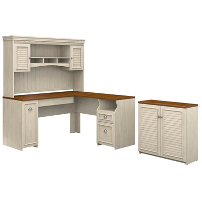 Bush Furniture Fairview 60w L Shaped Desk With Hutch And Small