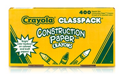 Crayola Classpack® Construction Paper Crayons, 400/Box (52-1617)