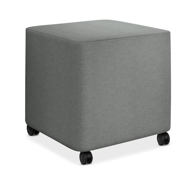 HON Flock Fabric Cube Ottoman, Platinum (HONFLCO1PNS4)