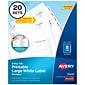 Avery Large Printable Big Tab Paper Label Dividers, 8 Tabs, White, 20 Sets/Pack (14441)