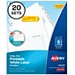 Avery Big Tab Printable Paper Dividers with White Labels, 8 Tabs, 20 Sets/Pack (11435)