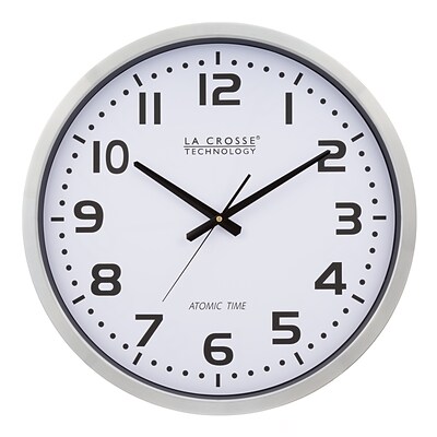 La Crosse® Technology 20 Atomic Metal Analog Wall Clock, Silver (404-1220)