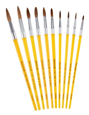 Crayola Watercolor Brush, Yellow, #8, 13/16", 12/Pk (05-1127-008)
