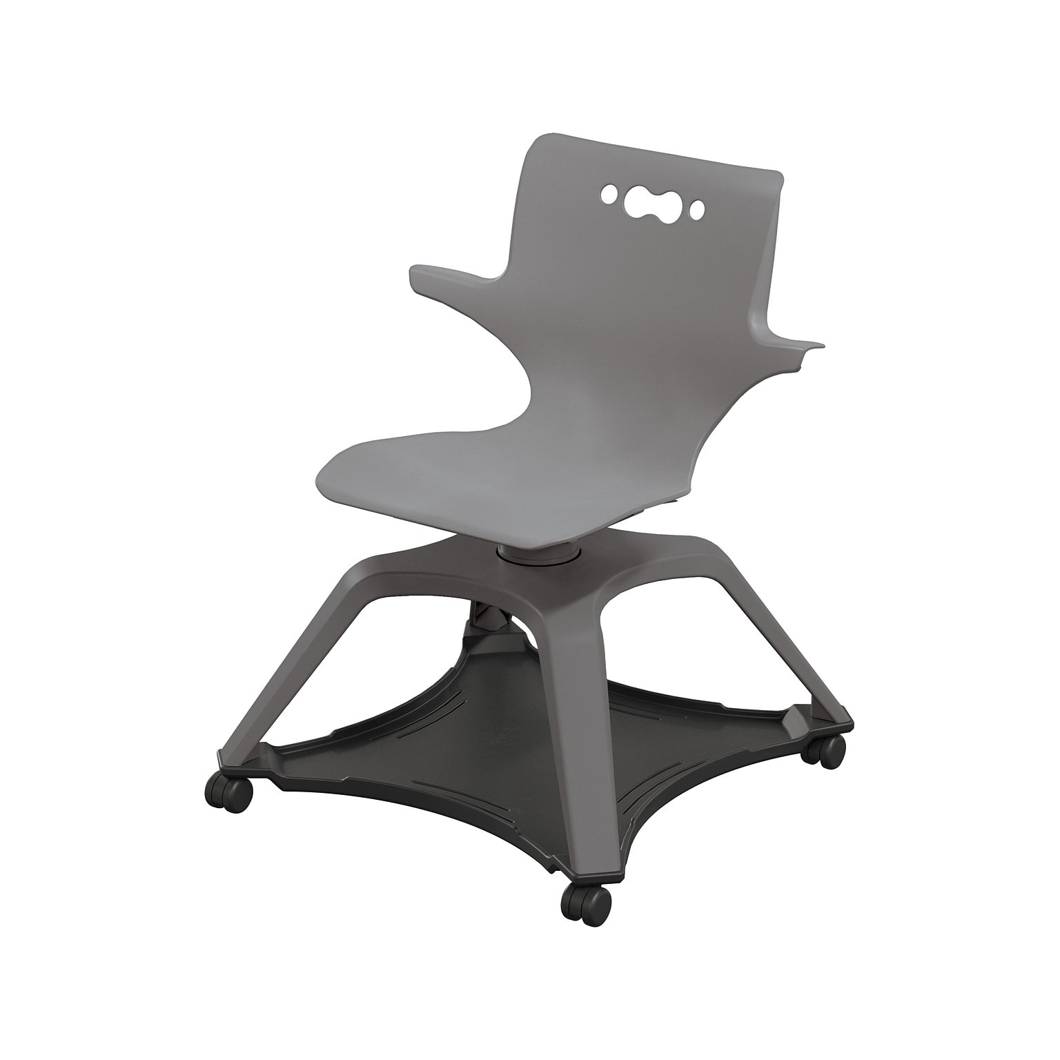 MooreCo Hierarchy Enroll Polypropylene School Chair, Cool Gray (54325-Gray-WA-NN-SC)