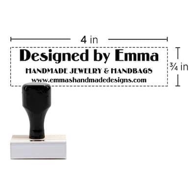 Custom Traditional Rubber Stamp RF51, 0.75 x 4