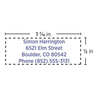 Custom Quill Self-Inking Printer 20 Stamp, 0.5" x 1.44"