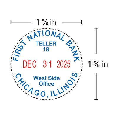 Custom 2000 Plus® Self Inking R40 Light Duty Round Date Stamp, 1.63 Diameter