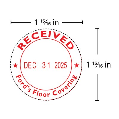Custom 2000 Plus® Self Inking R50 Light Duty Round Date Stamp, 1.94 Diameter