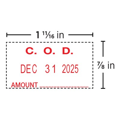 Custom 2000 Plus® Self Inking S260 Economy Plastic Dater, 0.88 x 1.69