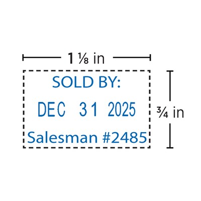 Custom 2000 Plus® Self Inking 52 Economy Plastic Dater, 0.75" x 1.13"