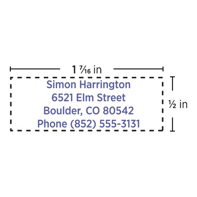 Custom 2000 Plus® Self-Inking Printer 20 Stamp, 0.5" x 1.44"