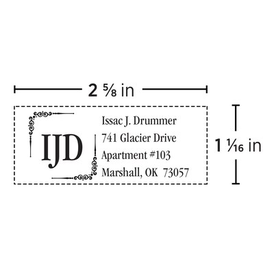 Custom 2000 Plus® Self-Inking Monogram Printer 50 Stamp, 1.06 x 2.63