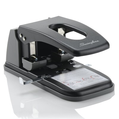 Swingline High Capacity 2-Hole Punch, 100 Sheet Capacity, Black/Gray (A7074190)