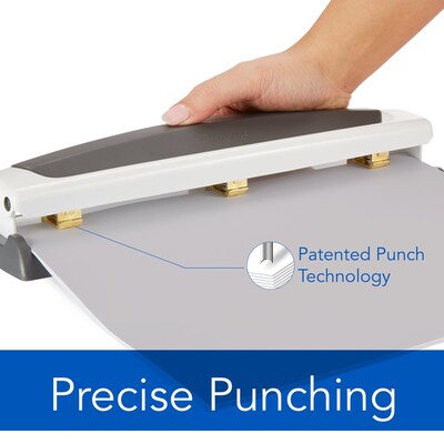 Swingline Precision Pro 2-3-Hole Desktop Punch, 10 Sheet Capacity, Gray/White (A7074019)