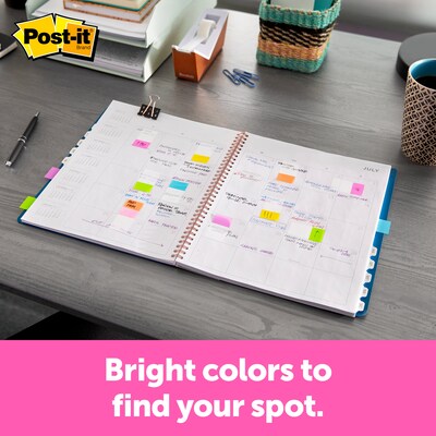 Post-it® Flags, .94" Wide, Alternating Electric Glow Collection, 60 Flags/Pack (680-EG-ALT)