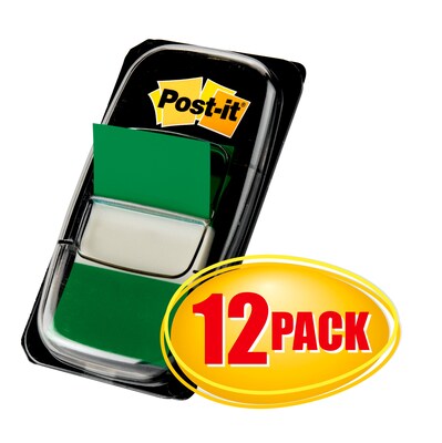 Post-it® Flags Value Pack, 1 Wide, Green, 600 Flags/Pack (680-GN12)