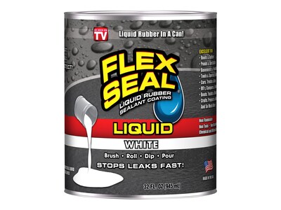 Flex Seal Liquid Rubber, 32 Fl. Oz., White (LFSBLKR32)
