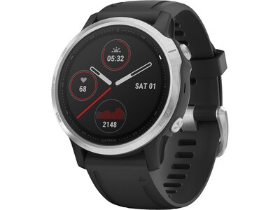 Garmin fenix 6S Multisport GPS Watch, Silver with Black Band (010-02159-01)