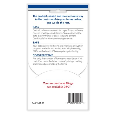ComplyRight FAST FILE Card for 25 Users, E-File for PC and MAC (FASTFILE25)
