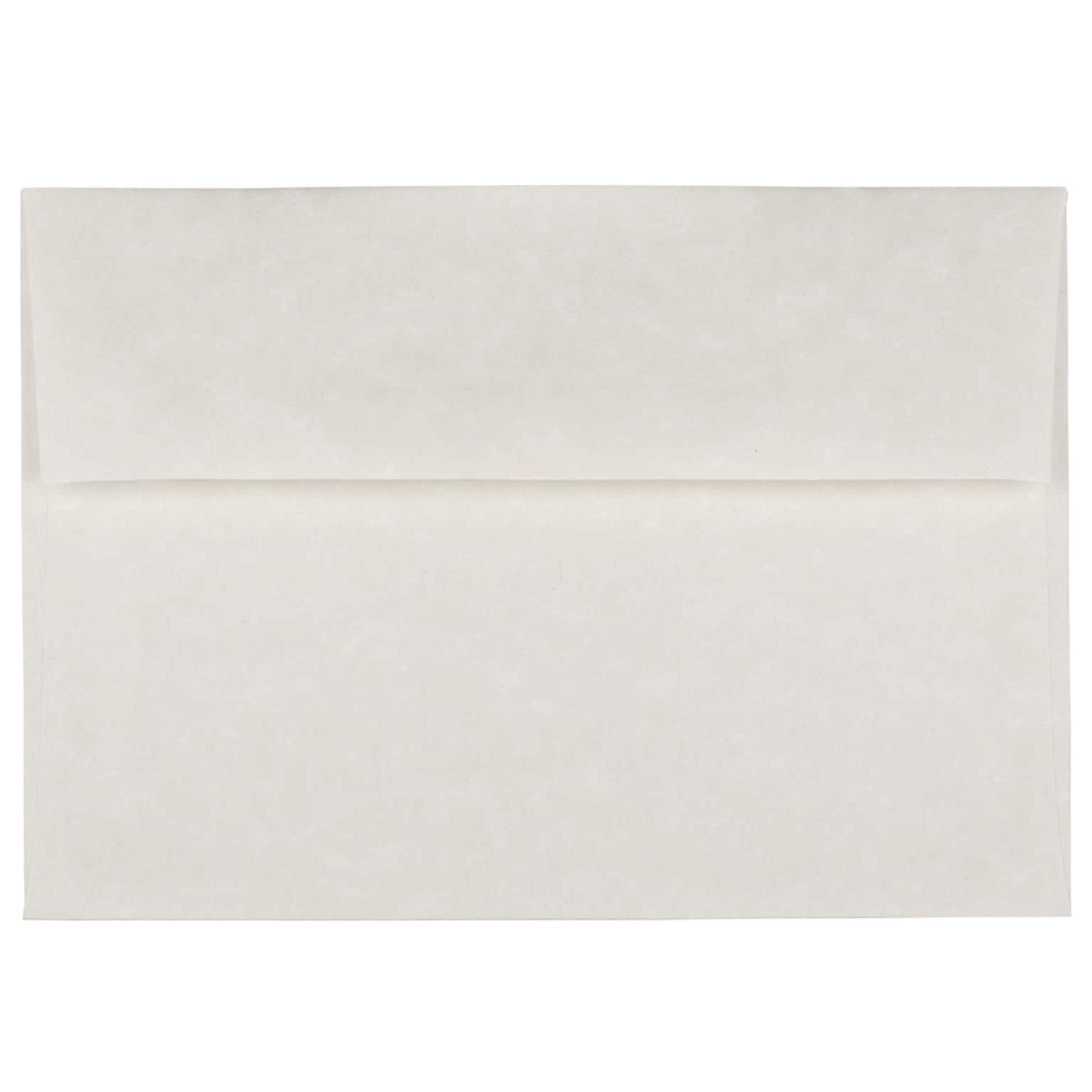 JAM Paper® A7 Parchment Invitation Envelopes, 5.25 x 7.25, White Recycled, Bulk 250/Box (12672H)