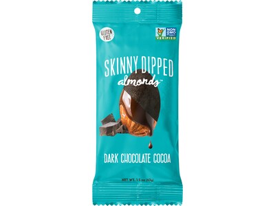 SKINNY DIPPED ALMONDS Dark Chocolate Covered Almonds, 1.2 oz., 10 Bags/Pack (EDT00837/WWT07 )