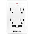 STANLEY SurgeQuad 4-Outlet plus 2-USB AC and USB Wall Tap, 1080 Joules (33202)