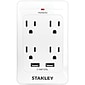 STANLEY SurgeQuad 4-Outlet plus 2-USB AC and USB Wall Tap, 1080 Joules (33202)