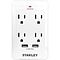 STANLEY SurgeQuad 4-Outlet plus 2-USB AC and USB Wall Tap, 1080 Joules (33202)