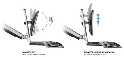 Mount-It! 26"W Adjustable Standing Desk Mount, Silver (MI-7903)