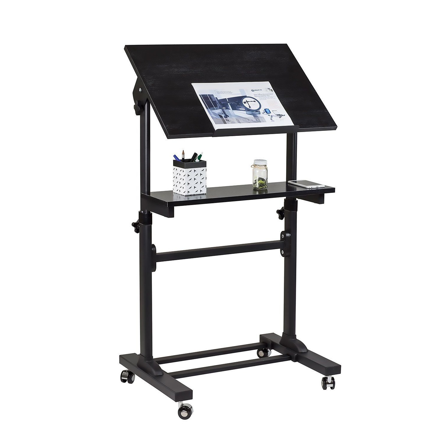 Mount-It! 24W Lectern Adjustable Steel Standing Podium, Black (MI-7941)