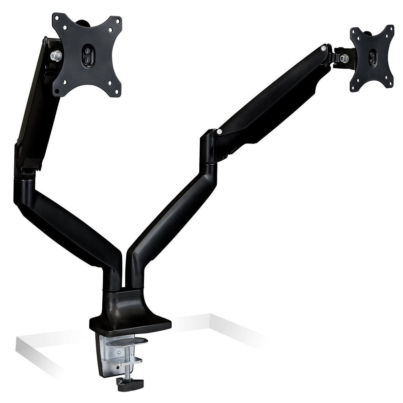 Mount-It! Height Adjustable Dual Monitor Desk Mount Arms for 13 to 32 Monitors, Black (MI-1772-BLACK)