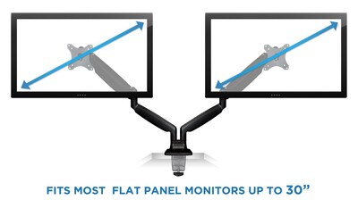 Mount-It! Height Adjustable Dual Monitor Desk Mount Arms for 13" to 32" Monitors, Black (MI-1772-BLACK)