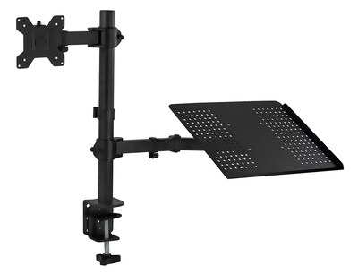 Mount-It! Laptop Desk Stand and Monitor Mount for 17 Laptops and 13-27 Monitors, Black (MI-4352LT