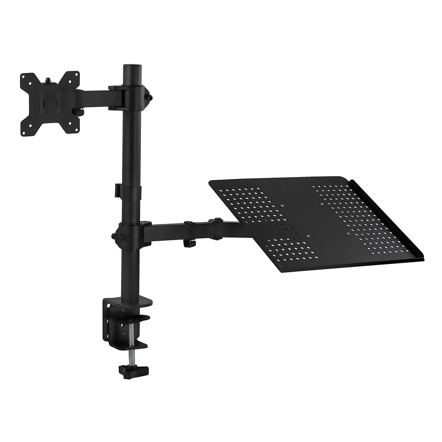 Mount-It! Laptop Desk Stand and Monitor Mount for 17 Laptops and 13-27 Monitors, Black (MI-4352LTMN)