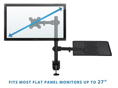 Mount-It! Laptop Desk Stand and Monitor Mount for 17" Laptops and 13"-27" Monitors, Black (MI-4352LTMN)