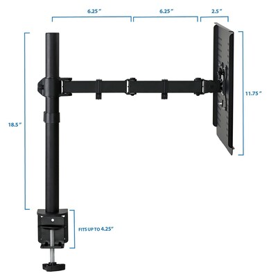 Mount-It! 19" x 19" Steel Mount Laptop Desk Stand for 17" Laptops, Black (MI-4352LT)