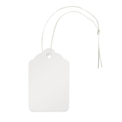 NAHANCO 1 x 1 1/2 Strung All Purpose Merchandise Tag, White, 1000/Pack