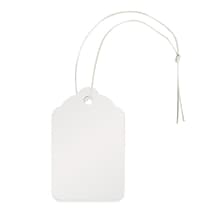 NAHANCO 1 x 1 1/2 Strung All Purpose Merchandise Tag, White, 1000/Pack