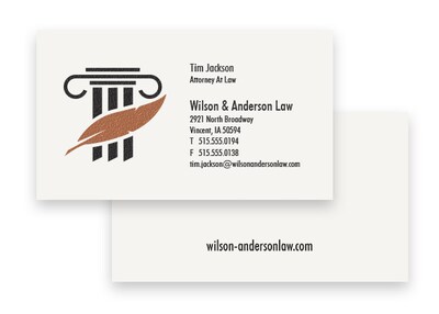 Custom 1-2 Color Business Cards, CLASSIC® Linen Solar White 80#, Flat Print, 2 Standard Inks, 2-Side