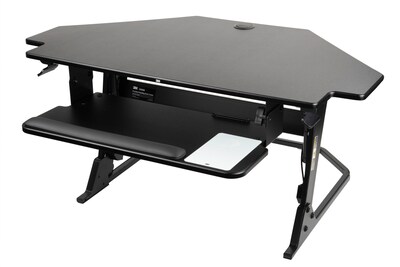 3M™ Precision Standing Desk Corner, 42 W Adjustable Desk Riser with Gel Wrist Rest and Precise™ Mou