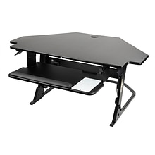 3M™ Precision Standing Desk Corner, 42 W Adjustable Desk Riser with Gel Wrist Rest and Precise™ Mou