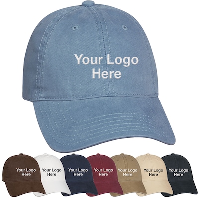 Custom Embroidered Washed Cotton Baseball Cap