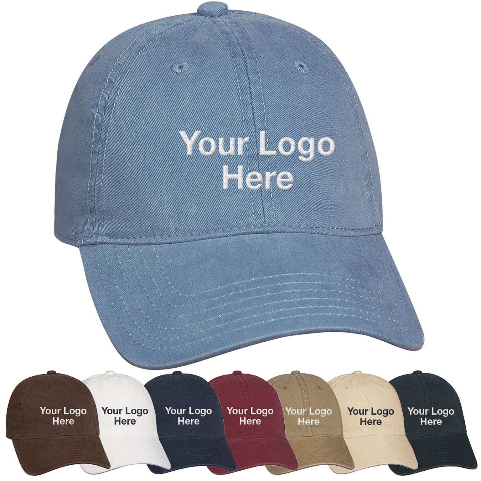 Custom Embroidered Washed Cotton Baseball Cap