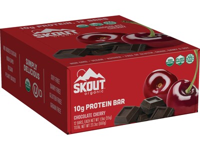 Skout Organic Protein Bars, Chocolate Cherry, 1.94 Oz., 12/Carton (12-001-01-01)