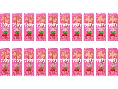 Pocky Biscuit Stick, Strawberry, 1.41 Oz., 20 Boxes/Carton (GU15005-2)